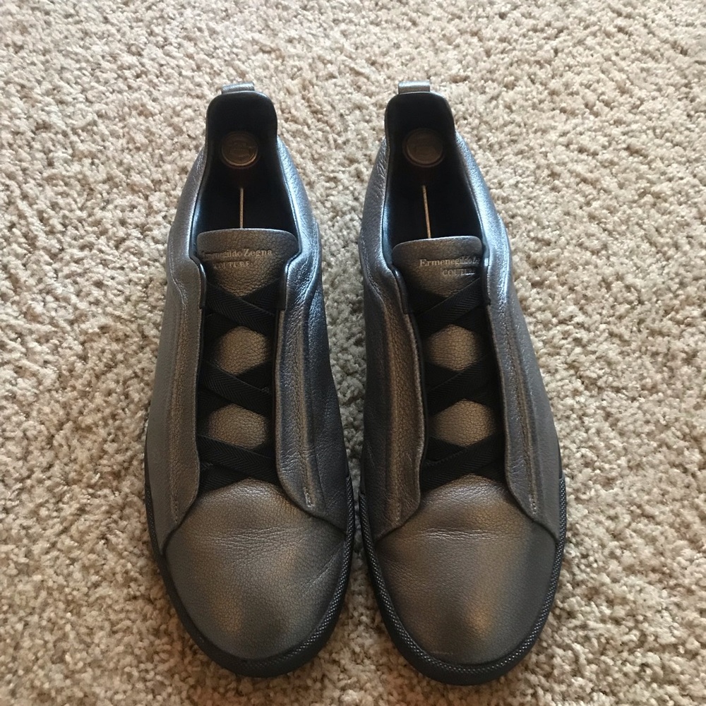 Ermenegildo Zegna Triple Stitch Leather Sneakers